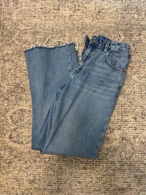 High-Rise Straight Jeans in Light Blue Denim